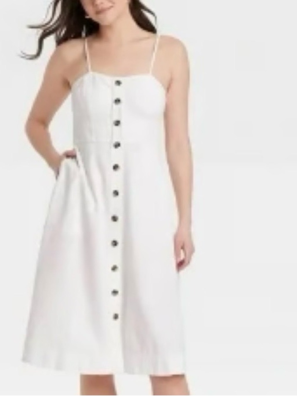 Universal Thread White Linen Summer Midi Dress Size Large